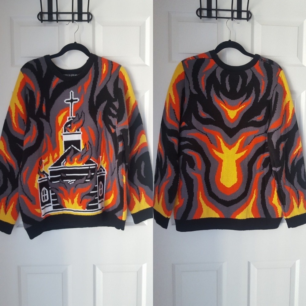 Killstar burning church knit sweater